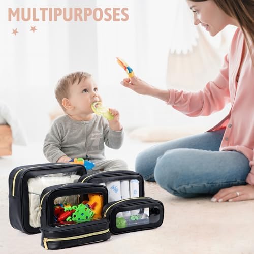 YOPCDJ 5PCS Diaper Bag Organizer Pouch Set, TSA Approved Toiletry Bag，Clear - Image 5