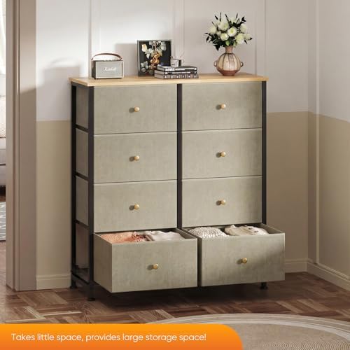 Sweetcrispy 8 Drawer Fabric Dresser, Tall Storage Tower - Image 4