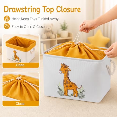 Large Toy Storage Box, Stuffed Animal Storage Baby Toys Basket Giraffe - Image 6