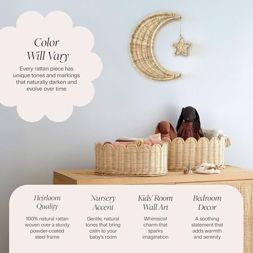 BEBE BASK Handmade Rattan Moon Wall Decor - Image 3