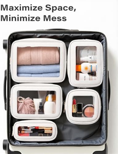 5Pcs Diaper Bag Organizer Pouch Set, Waterproof Travel Clear Makeup Bag Set - Image 7