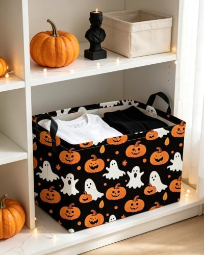 Essme Rectangular Halloween Baskets, Ghost Storage Box, Cute Basket - Image 5