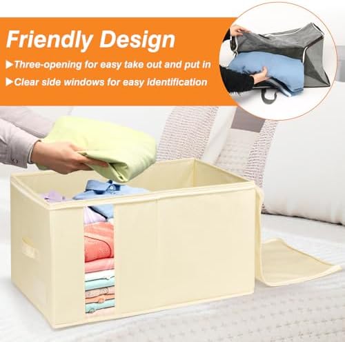 60L Rigid-Sided Blanket Storage Bags, 2 Pack - Image 6