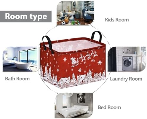 Christmas Basket Box Hamper Storage Basket Collapsible Organizer Bin Gift Shelf - Image 6