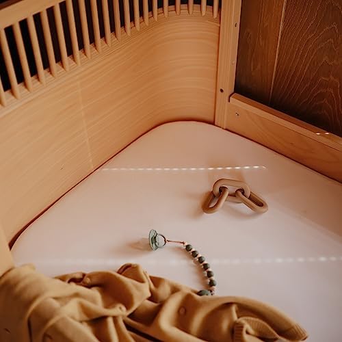 mushie Stretchy & Soft Crib Sheet | Fitted 28" x 52" - Image 4