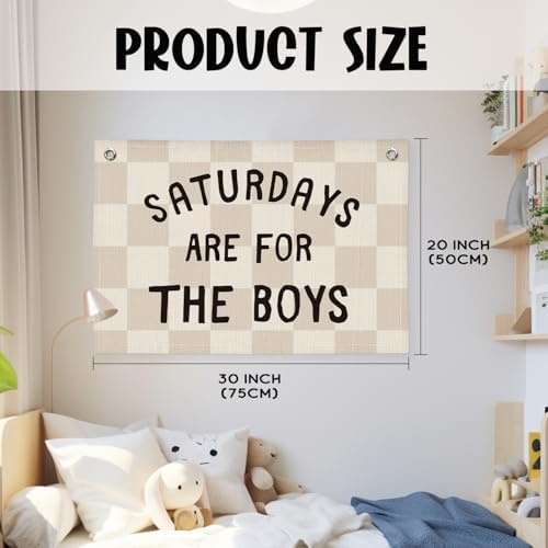 Boys Banner Flags for Bedroom, Linen Canvas Banner Wall Hanging Flag Decor for - Image 4