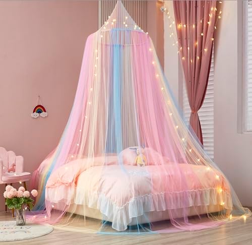 Rainbow Bed Canopy with Lights - Image 5
