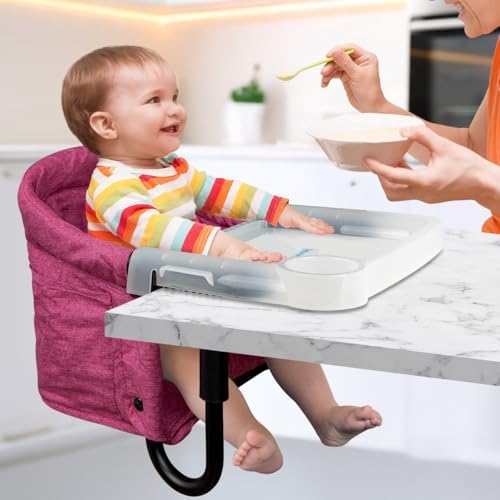 Hook On Chair with Removable Dining Tray, Portable Hook-On Chairs with Storage - Image 2