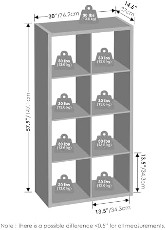 Furinno Cubic Extra Thick 8-Cube Closet Organizers and Storage, Dark Oak - Image 2