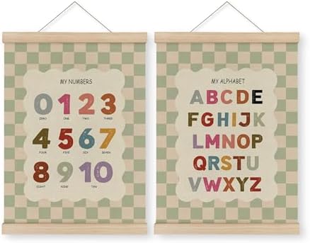 MAQIKA Boho Alphabet Number Classroom Poster Framed by MAQIKA