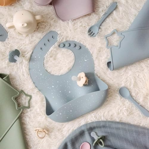 Moonkie Silicone Baby Bibs Set of 2, BPA Free Waterproof Baby Bibs - Image 5