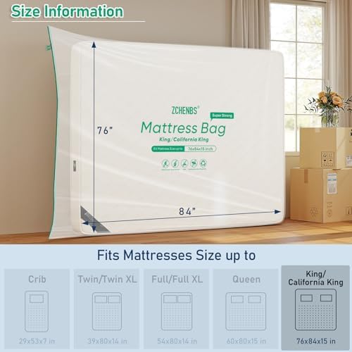 ZCHENBS® - King Mattress Bags for Moving, Waterproof Storage Bag - Image 4