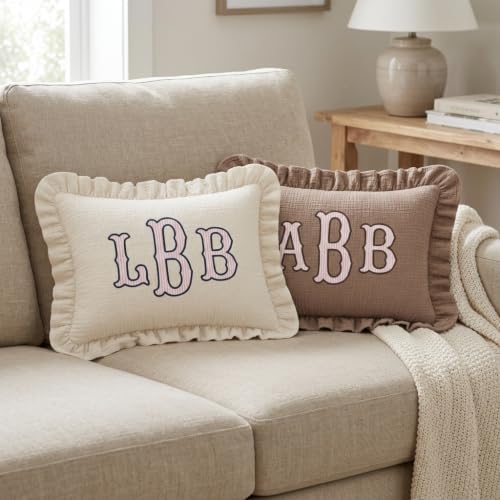 Custom Initials Muslin Pillow Cover, Monogram Pillow Covers, Personalized Name - Image 5
