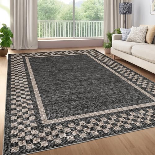 GarveeHome Machine Washable 5x7 Area Rugs Modern Bordered Living Room Rug - Image 2