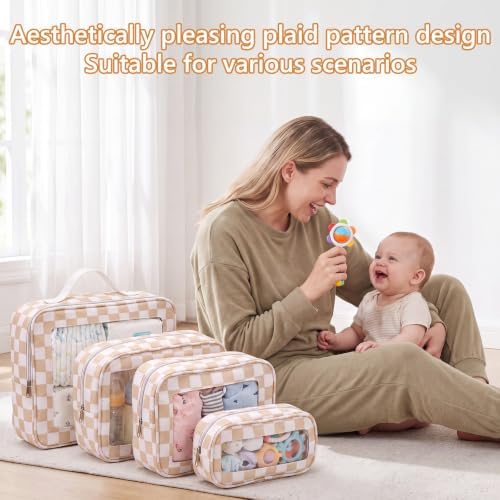 Thinkday 5 Pcs Diaper Bag Organizer Pouch Set Clear Makeup Bag - Image 5
