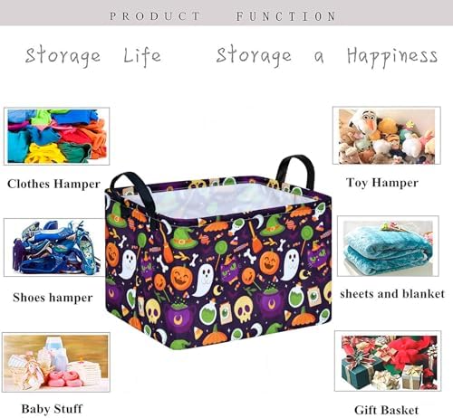 Pumpkin Pattern Storage Basket Gift Shelf Basket Storage Bin, Nursery Basket - Image 5
