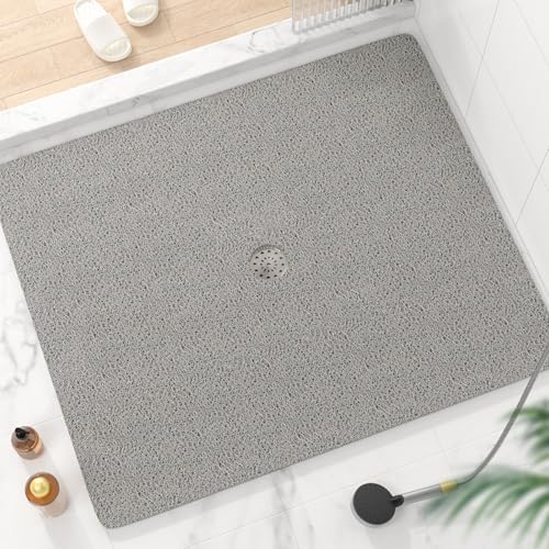 HITSLAM Square Shower Mat, 47 x 40 Inch Non Slip Bath Mat by HITSLAM