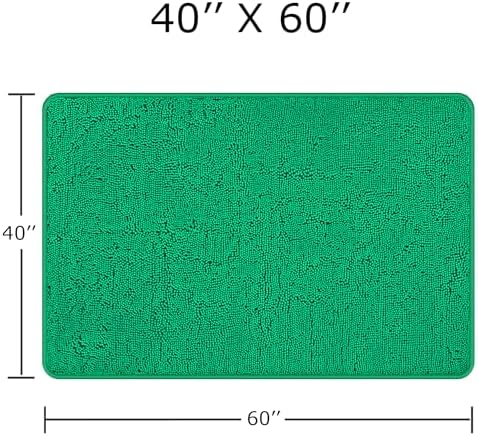 Yeaban Chenille Emerald Bathroom Rug 40"x60", Non-Slip Rubber Backing - Image 2