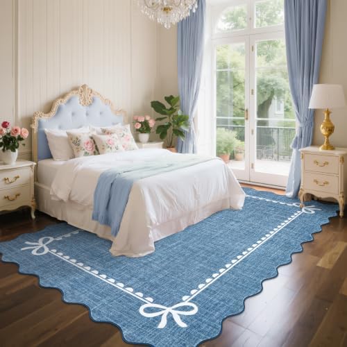 GarveeHome Scalloped Bow Rug 5x7 Washable Rugs - Image 2