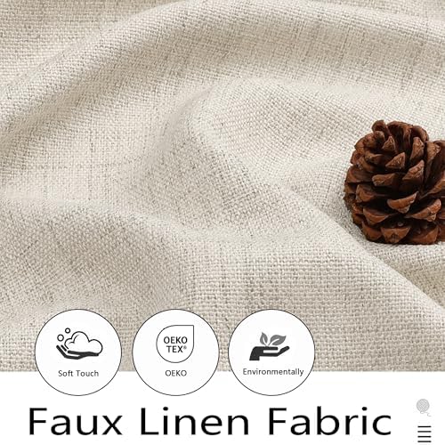 Natural Valances for Windows, Light Filtering Faux Linen Textured Small Short - Image 2