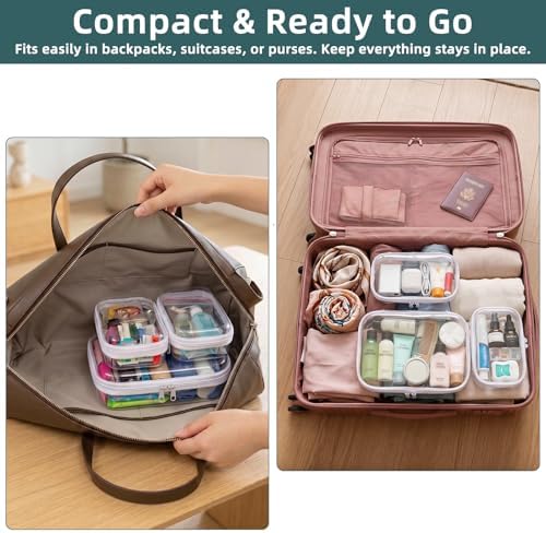 Clear Hard Shell Zipper Cases, Plastic Hard Sided Zippers Pouches Clear - Image 5