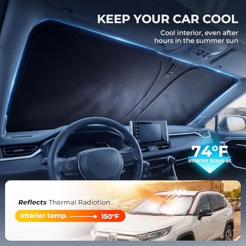 DooGooCoo Windshield Sun Shade for Honda CRV 2017-2021 2022 Car Sun Shade - Image 3