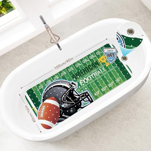 SHUCHING Green Bath Mat for Tub Non Slip for Baby-40x16 Inch - Image 2