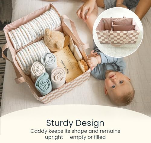Tiny Twinkle Diaper Caddy Organizer | Foldable Baby Storage Basket - Image 2