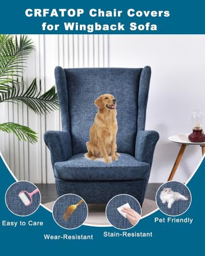 CRFATOP Wingback Chair Covers Wing Armchair Slipcovers - Image 2