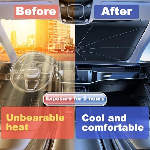Windshield Sun Shade Umbrella for Car Front Window Sun Visor for Windshield Car - Image 4