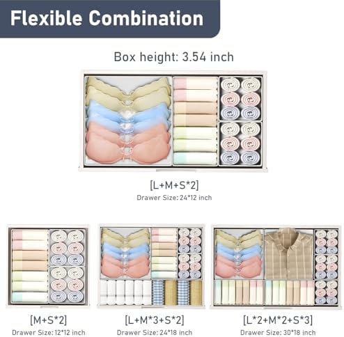 DIMJ Drawer Organizer Clothes- 30 Pack Baby Dresser Organizer - Image 3