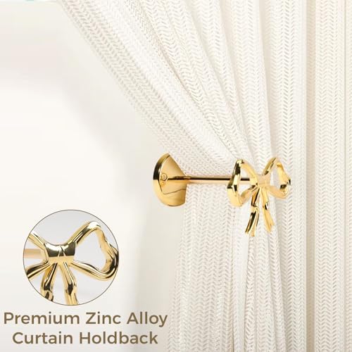 Elegant Gold Bow Curtain Holdbacks - Image 3