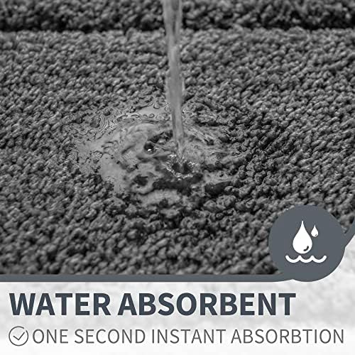 GRANNY SAYS Dark Grey Bathroom Rug 20" x 30", Non-Slip Microfiber Bath Mat - Image 3
