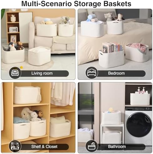ICERZCZ Storage Baskets for Organizing & Shelves, Woven Cotton Rope - Image 5