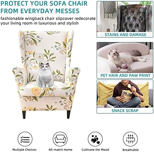 CRFATOP Wingback Chair Covers Wing Armchair Slipcovers - Image 4