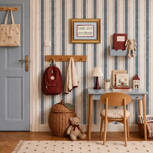 Vintage Gold Framed Nursery Wall Art Stripe Long Live Boyhood Canvas Prints - Image 3