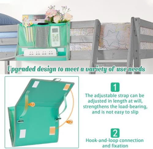 Bedside Caddy Organizer for Dorm Bed Rails - Image 4