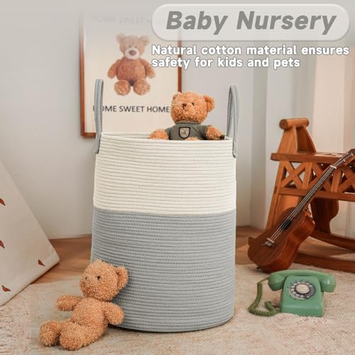 JMvicyroam 80L Cotton Rope Laundry Basket Hamper - Image 2