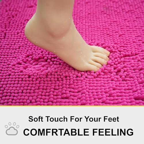 Bathroom Rugs Chenille 3-Piece Extra Soft and Absorbent Shag Bathroom Rugs - Image 4