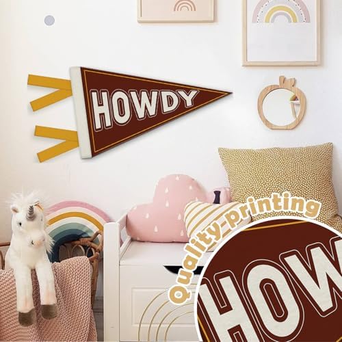 Western Cowboy Nursery Decor, Western Howdy Felt Banners Flags - Image 6