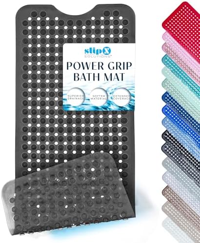 SlipX Solutions 39"x16" Power Grip Non Slip Bathtub Shower Mat by SlipXSolutions