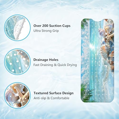 Girls Bath Mat for Tub Non Slip, Nature Aesthetic Bathtub Mats for Girls - Image 3