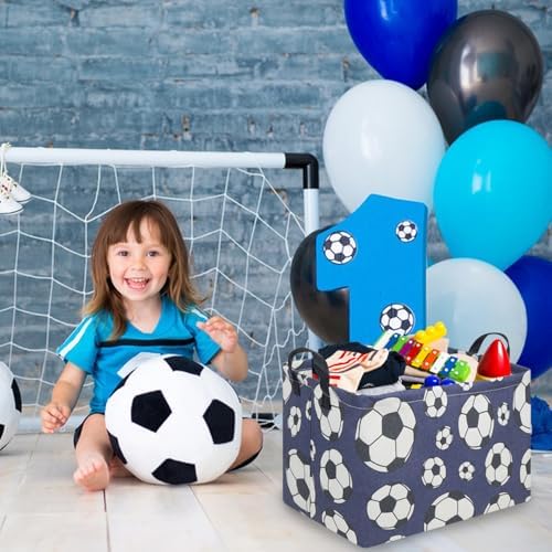 FXOLCSHE Rectangular Easter Soccer Basket, Kid's toy storage box, Collapsible - Image 2