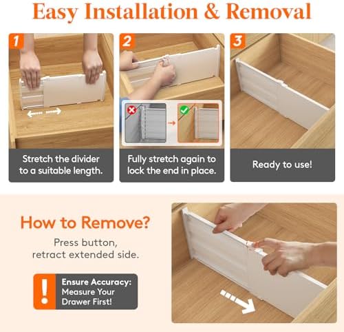 Lifewit 8" Tall Drawer Dividers, Adjustable Deep Drawer Organizer Clothes - Image 6