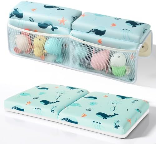 Baby Bath Kneeler and Elbow Rest Pad Set, 1.5" Thick Baby Bath Kneeler Pads by SKEFOLI