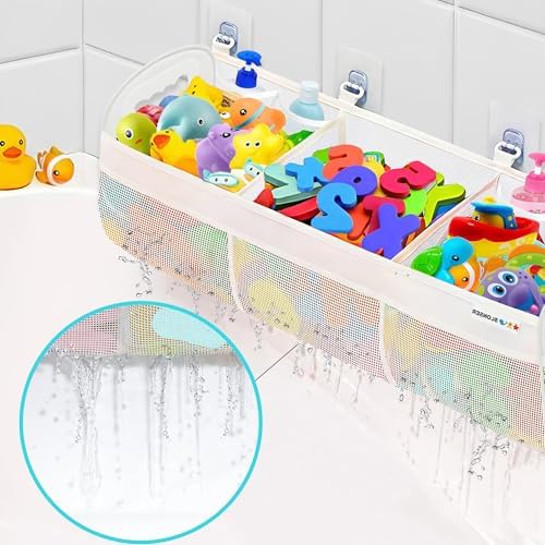Bath Toy Storage for Bathtub – Large Bath Toy Holder & Bath Toy Net, Kids - Image 3