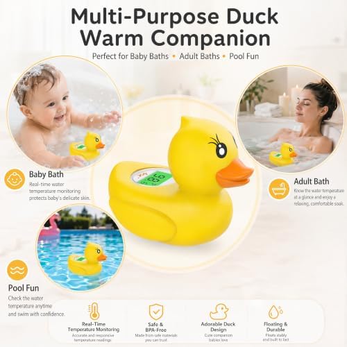 Baby Bath Thermometer for Infants & Todlers, Floating Duck Water Thermometer - Image 4