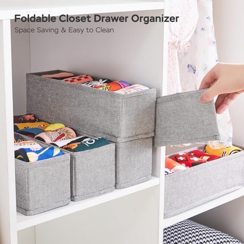 MURRI&MURRDI Mini Foldable Clothes Drawer Organizer 6 Pcs, Narrow Fabric Drawer - Image 4