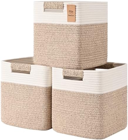 12 Inch Storage Cubes, 3 Pack Cube Storage Bins by Degeyoyo