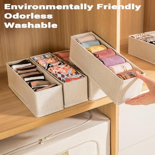 MURRI&MURRDI Mini Foldable Clothes Drawer Organizer 6 Pcs, Fabric Drawer - Image 6